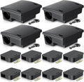 12 Pack Key Required Rat Station Box 4 Large &amp 8 Compact Outdoor Mouse Bait Stations Box Lockable Weather Resistant Bait Boxes for Indoor &amp Outdoor
