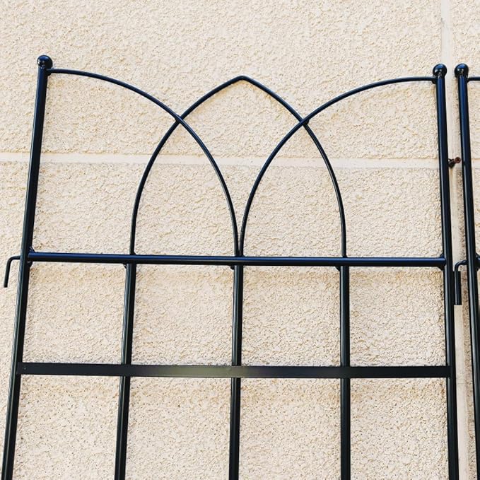 Sturdy Metal Garden Trellis for Climbing Plants – Rust-Resistant Outdoor Plant Support for Vines Roses and Flowers (4 Pack-Black)