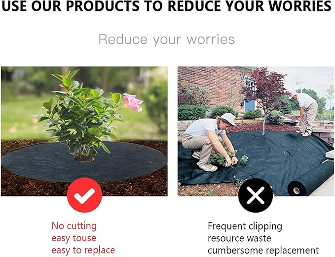Non-Woven Tree Mulch 10pcs Non-Woven Fabric Tree Mulch Ring Thickened Tree Weed Barrier Mat Round Tree Protector Mat for Control Tree Mulch Mats