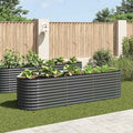 Garden Raised Bed Grey Galvanized Steel Planter Box 126.0 x 31.9 x 31.9 inch Large Outdoor Planters for Vegetables Herbs Flowers