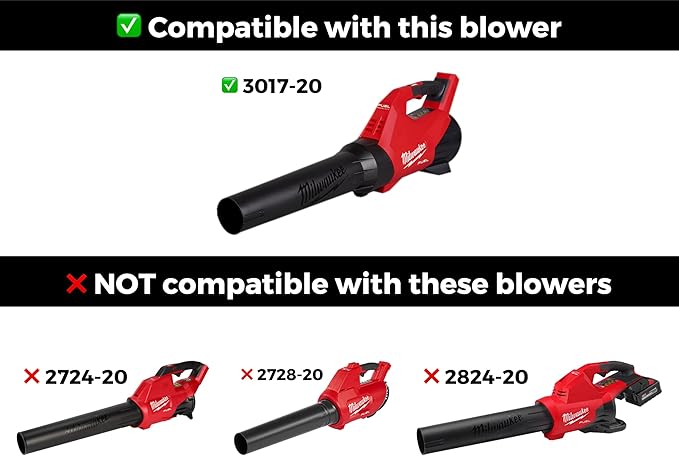 Stubby Car Drying Nozzle for Milwaukee M18 Fuel Leaf Blowers - Single Battery Gen III (3017-20)