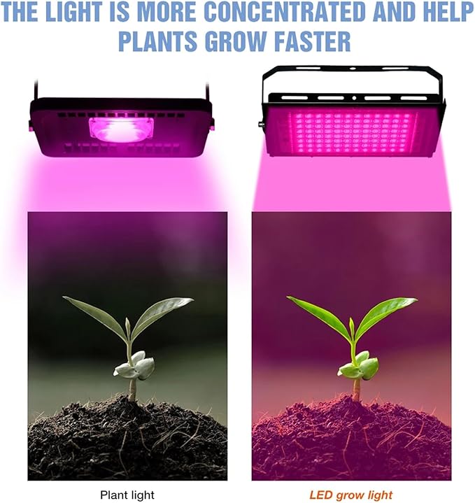 LED Grow Light Full Spectrum Floodlight Plant Growing Light Waterproof Phytolamp for Indoor Outdoor Plants Flower Seedlin50W
