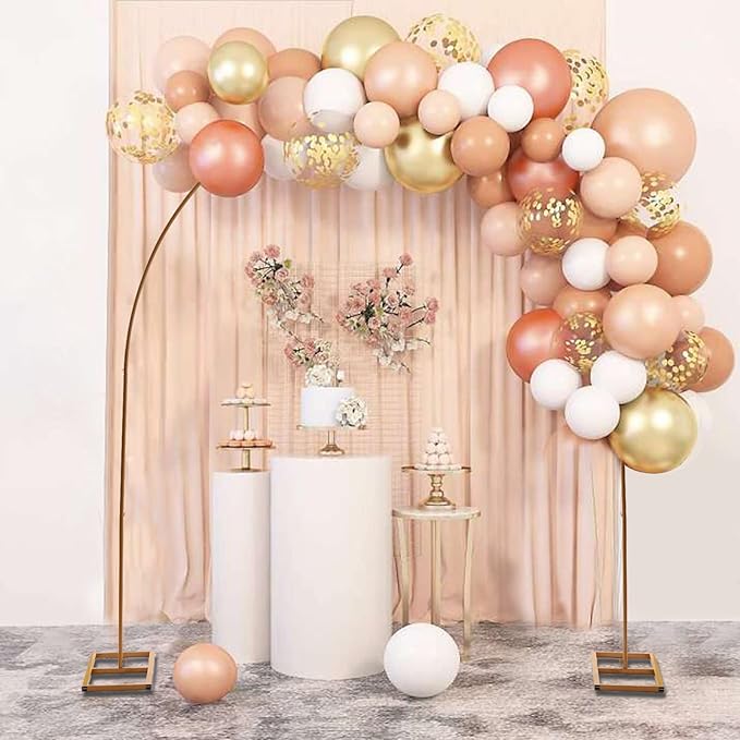 7.5ft Metal Wedding Arch Balloon Arch Stand Gold Party Decoration Arch Wedding Arch Backdrop Stand for Wedding Birthday Party Anniversary Valentine Ceremony Decorations