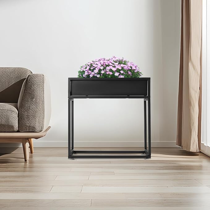 Elevated Planter Box Raised Garden Bed for Herbs and Flowers 28in Tall Rectangular Planter for Backyard Gardening Freestanding Plant Stand Raised Garden Planter for Indoor Outdoor Using