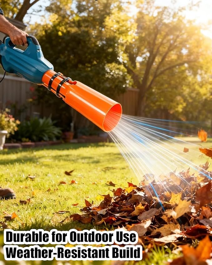 Universal Leaf Blower Air Booster Nozzle Attachment Airflow Accelerator for 2-4 Inch Blower Tubes Easy Install Yard Cleanup Tool for Most Electric Gas Leaf Blowers (Black)
