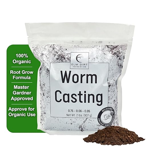 Elm Dirt 100% Organic Worm Castings &amp Bloom Juice for All Flowering Plants - Bloom Booster Fertilizer Earthworm Casting | Organic Plant Food for Houseplants Vegetables Flowers &amp Gardens Fert