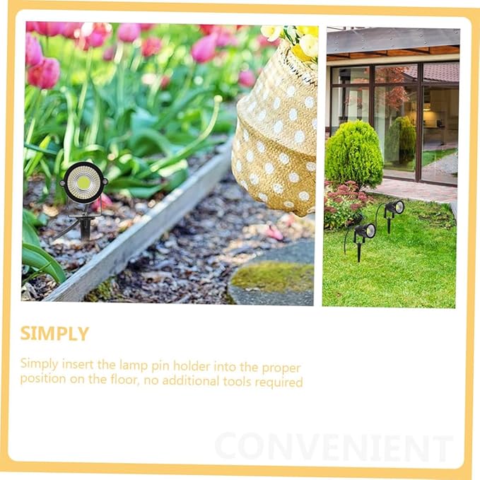 Homoyoyo 2pcs Cob Outdoor Spotlights Led Lawn Lights for Garden and Decoration Landscape Lighting Simple Installation Rated for Weather Use