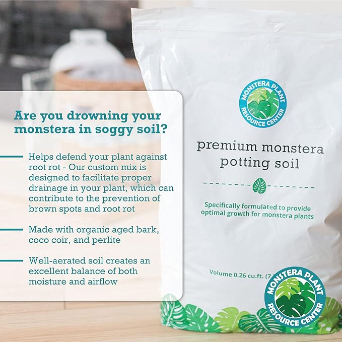 Premium Monstera Potting Soil | Quick Draining Nutrient Rich Living Aroid Soil for Fast Growth &amp Healthy Root Aeration | Organic Aged Bark Coco Coir Perlite Worm Castings (Large Bag)