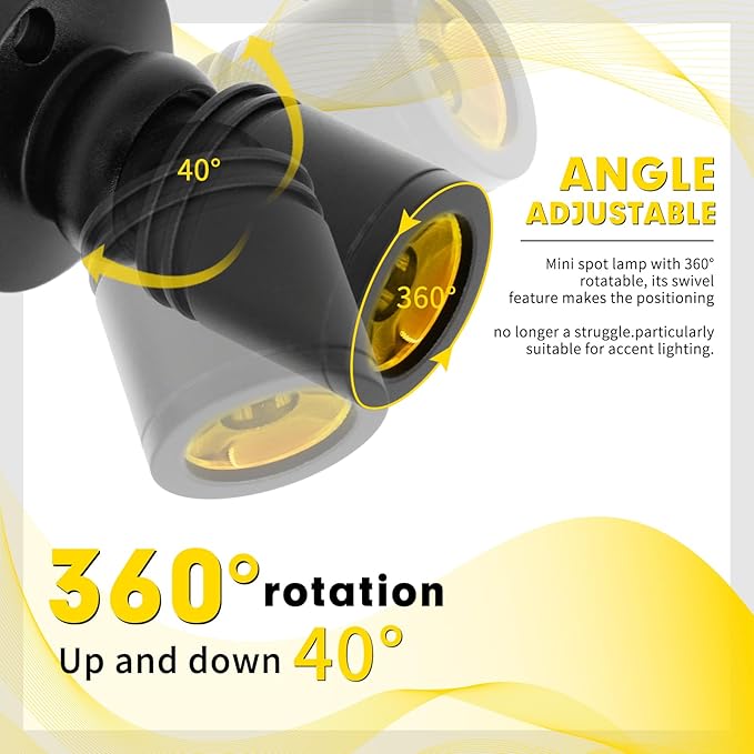 LED Mini Spot Light 6PCS 1W 5VLed Spotlight Indoor with Dimmer Dimmable LED Mini Spotlight Indoor Accent Lights Adjustable for Picture Painting Model Display Jewelry Showcase (Warm White)