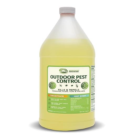 Mosquito Magician Liquid Concentrate - Kills Mosquitoes Fleas &amp Fire Ants Use with Pump or Backpack Sprayers Foggers or Automatic Misting Machines Ideal for Yards Lawns Patios 1 Gallon -