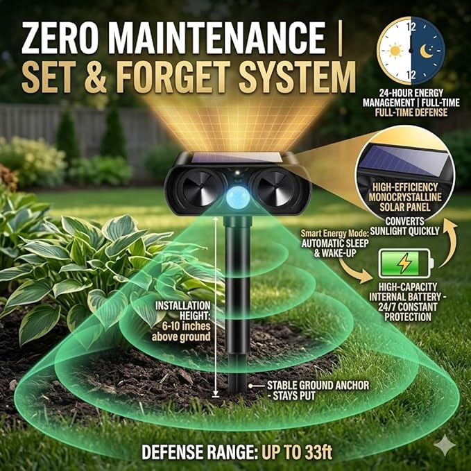 4Pack Ultrasonic Cat Repellent Outdoor to Keep Cats AwaySolar Ultrasonic Animal Repellent Outdoor with Motion ActivatedSolar Cat Repellent for YardVegetable PatchGardenLawn