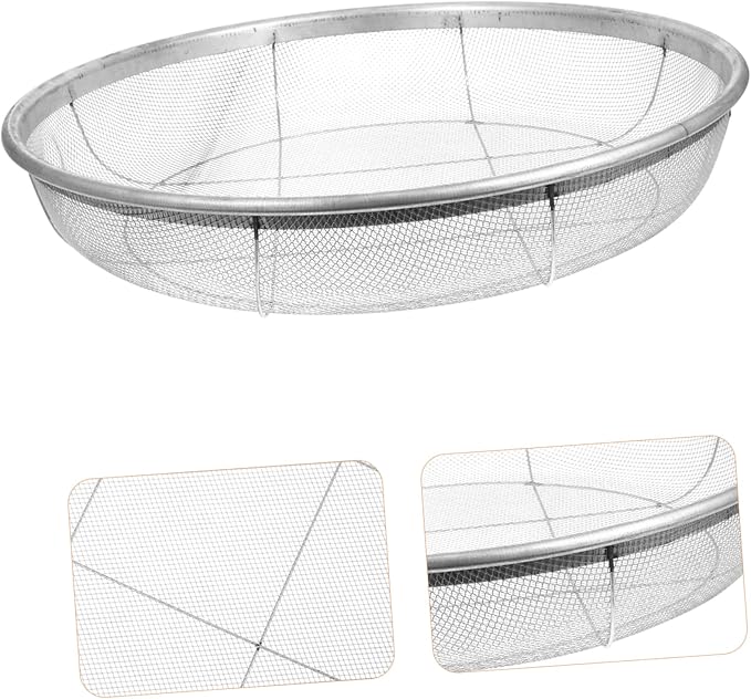 Round Soil Sifter with Mesh Durable Gardening Tool for Separating Rocks Twigs and Debris from Soil and Compost Planting and Landscaping Use