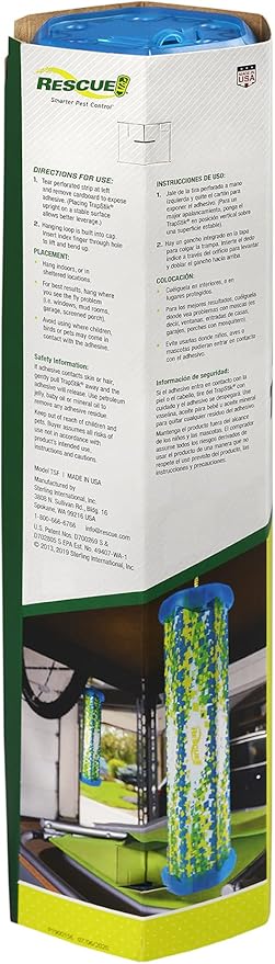 RESCUE! Fly TrapStik – Indoor Hanging Fly Trap - 8 Pack