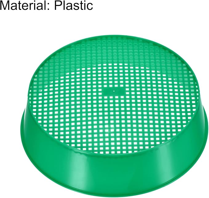 MECCANIXITY Garden Sifting Pan Round Potting Sieve Plastic Mesh Filter Soil Screen Gardening Tool for Garden Yard Green 2 Pack