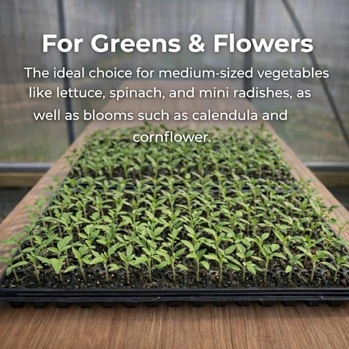 Gardzen 10 Pack 128 Cell Seed Starter Trays 1.5 Deep Plug Tray for Seedlings Durable Seedling Trays with Drainage Holes Fit Standard 1020 Drip Tray