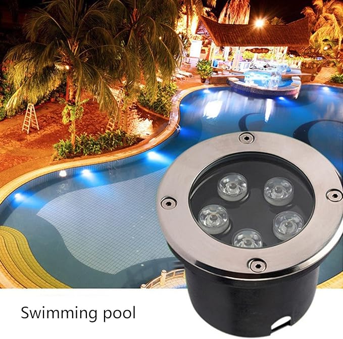 Underwater Pond Light Submersible Led Pool Lights IP68 Waterproof Stainless Steel Fountain Light Low Voltage DC12/24V Recessed Underground Light For Landscape Walls Spotlights(Warm light15W-DC