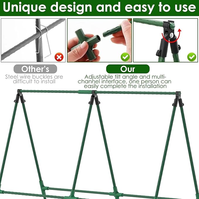 Garden Trellis for Climbing Plants | Climbing Plant Support Obelisk - Tomato Trellis - for Bean Flowers Fruits Grape Pea Squash Tomato Vegetables Vine