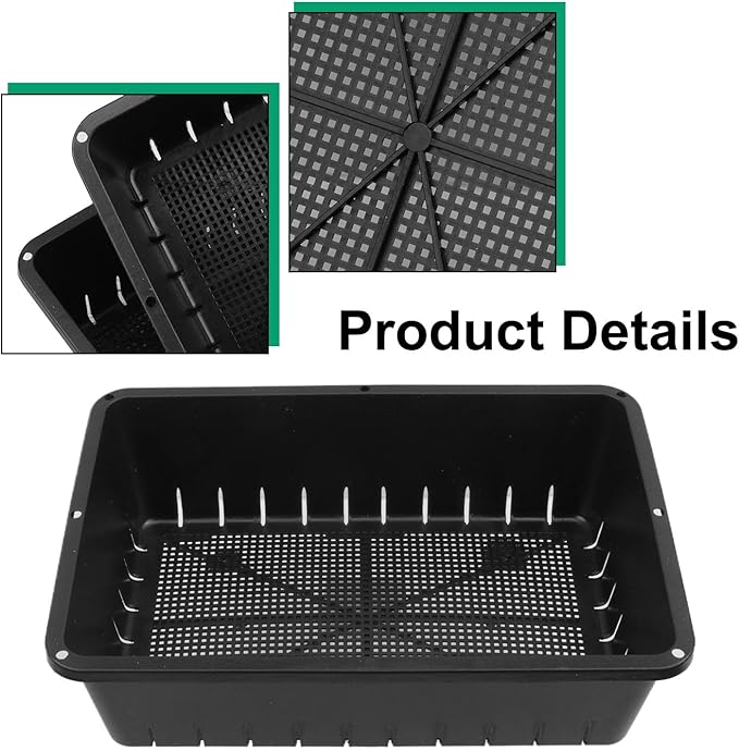 25 Pack Seed Starter Trays 10 x 7 inches Microgreens Growing Trays with Mesh Bottom for Germination Hydroponic &amp Sprouting Plant Trays for Garden Wheatgrass