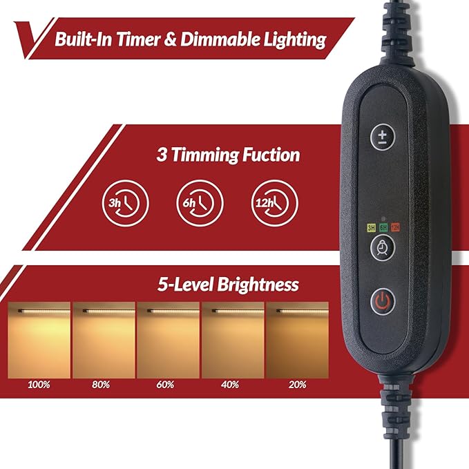 Grow Light with Stand for Indoor Plants 3 Head 45W 168 LEDs Full Spectrum Adjustable Plant Light 59'' H Tall Premium Aluminum Tripod Floor Stand for Indoor Gardening and Home Decoration
