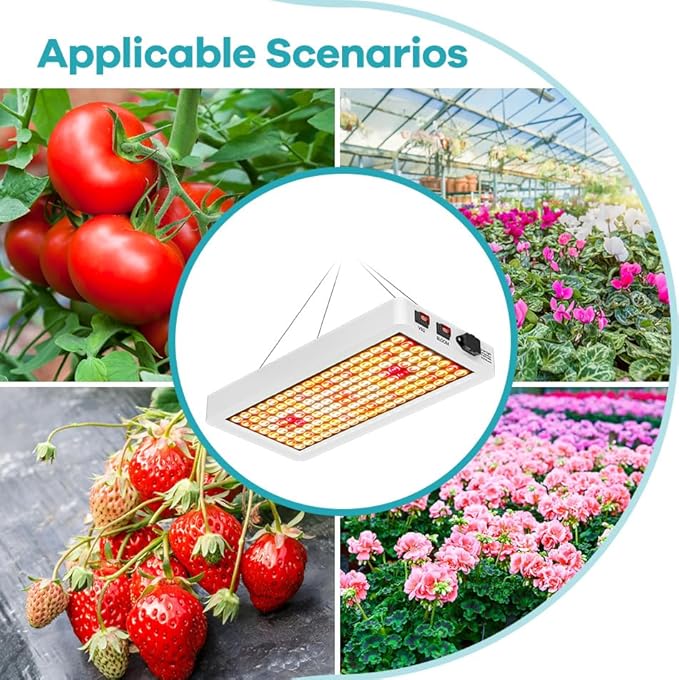 4 Pack 1200W Full-Spectrum LED Plant Grow Lights Veg/Bloom Modes Dimmable UV/IR Included AC100-277V Ideal for Greenhouses Tents Hydroponics Boost Yield &amp Vitality Full Planting Lighting With US