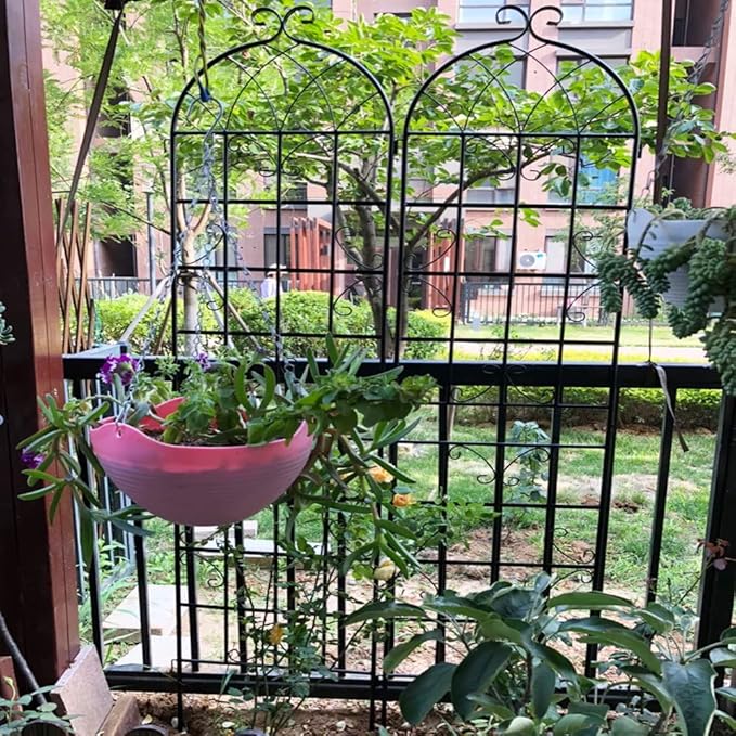 4 Pack Metal Garden Trellis 86.7 x 19.7 Climbing Rose Trellis Outdoor Trellis Trellis for Climbing Plants Trellis Rustproof Trellis for Roses Decorative Trellis