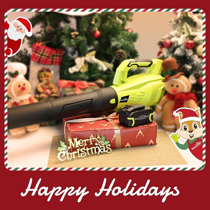 SnapFresh Leaf Blower Cordless - 350 CFM Electric Leaf Blower with 4.0Ah Battery &amp Fast Charger - Lightweight &amp 2-Speed - 20V Battery Powered Leaf Blowers for Lawn Care/Yard/Garden/Patio