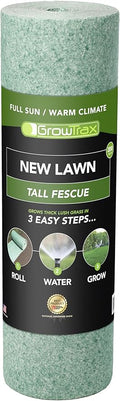 Growtrax 200 Sq Ft Biodegradable Tall Fescue Green Grass Seed Mix and Fertilizer Mat for Home Front and Back Lawn Repair and Replacement