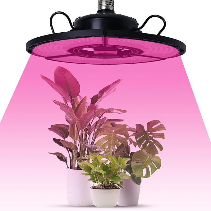 Grow Lights for Indoor Plants 360 LEDs Full Red Blue Light Height Adjustable 90° Collapsible - Durable Design Wide Coverage for Plant Growth
