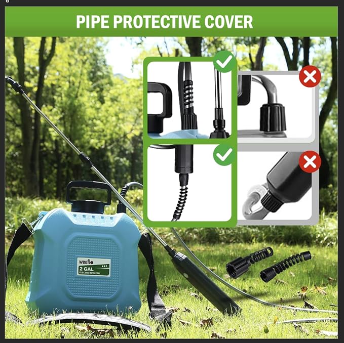 Battery Powered Sprayer 2 Gallon Electric Sprayer with Retractable Wand &amp 4 Mist Nozzles &amp USB Rechargeable Handle Water Spray Pump Sprayers for Planting Lawn Yard Garden