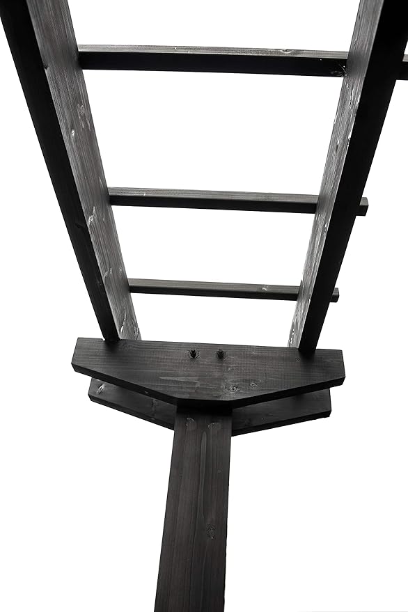 Vita Charcoal Gray Wildwood Cedar Arbor – 72 W x 90 H Garden Arch for Climbing Plants Wedding Ceremony &amp Backyard Décor Durable Two-Post Trellis Easy Assembly for Parties &amp Celebrations