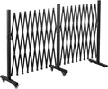 TECSPACE Aluminum Expandable Garden Fence Portable Barricade Gate with Casters Expansion Size 201×15.2×40.6 inches Adjustable Flexible Fence Mobile Barricade Safety Barrier