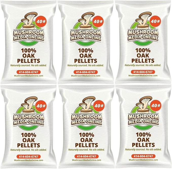 Premium 100% Oak Pellets – Pure Hardwood Substrate for Mushroom Cultivation | Ideal for Shiitake Oyster Reishi &amp More (240 Pounds)