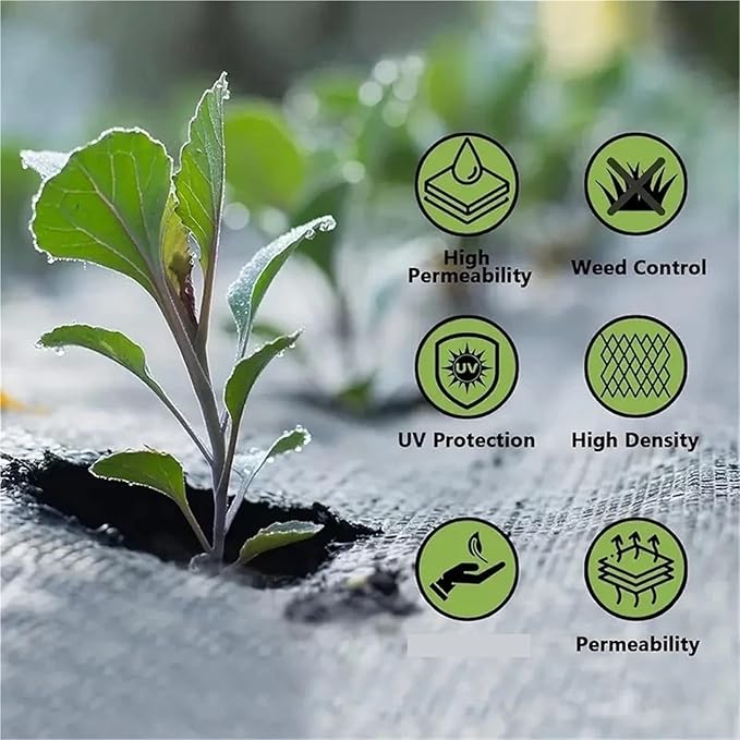 Weed Barrier Fabric Weed Barrier Fabric Heavy Duty Woven Control Non-Slip Block Polyethylene Ground(200X1500CCM)
