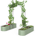 Vego Garden 1.5' Long Modular Arched Trellis System for All Classic Garden Bed for Climbing Plants Like Cucumber Beans Tomatoes &amp Vines (Garden Beds Not Included)