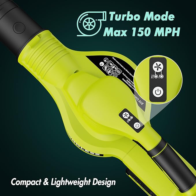 Leaf Blower Cordless - 21V Powerful Electric Leaf Blower with 2 Batteries and Charger 2 Speed Modes 2.0Ah Lightweight Battery Powered Leaf Blowers for Lawn Care Patio Dust Blowing Leaves