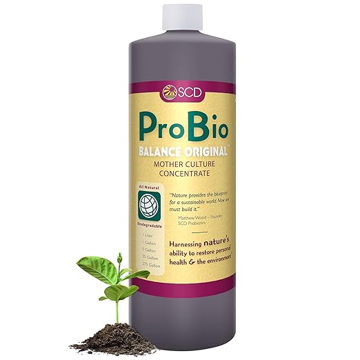 ProBio Balance Original - Make 20X More Farm &amp Garden Soil Conditioner Super Concentrate of Effective Beneficial Microorganisms OMRI-Listed for Organic Farms Gardens – by SCD Probiotics (1 Liter