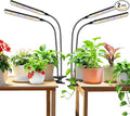 Grow Light Clip on 2 Pack 228 LED Full Spectrum Plant Lights for Indoor Growing 2 Head Black Arm Grow Lamp with Gooseneck 6/12/16H Timer 5 Dimming 3 Light Mode