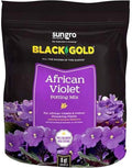 SunGro Black Gold Indoor Natural and Organic African Violet Potting Soil Fertilizer Mix for House Plants 8 Quart Bag (4 Pack)