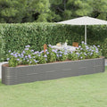 YAFF Garden Raised Bed Powder-Coated Steel 173.2x31.5x26.8 Gray