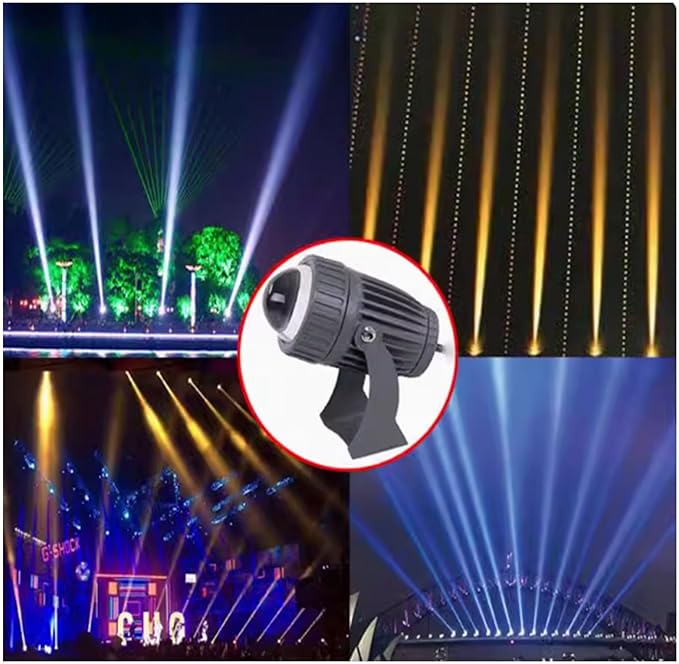 Rotating Spotlight - Long Range Narrow Beam Spotlight 10W Outdoor Spotlights LED Beam Floodlight IP65 Waterproof Outdoor Wall Lamp Wall Washer Landscape Lighting(White110V-220V)