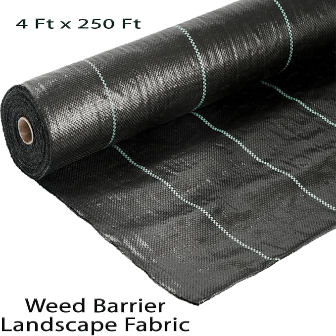 AshmanOnline Landscape Fabric Weed Blocking Mat Heavy-Duty Weed Barrier Protection for Gardens and Landscaping (4 Feet x 250 Feet)