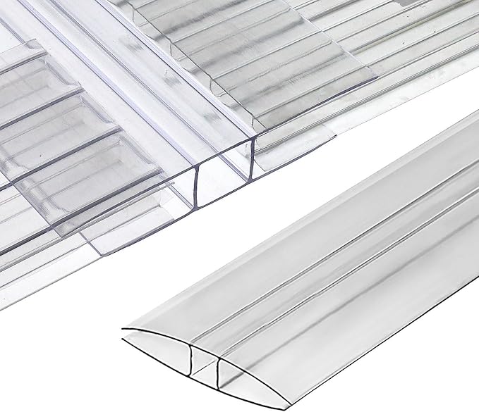 Polycarbonate Greenhouse Panels (H Connectors) - 0.15 Thick Fits 4mm Twin-Wall Polycarbonate Panels Join 2 Pieces of Panels Together 4-Foot Length 10 Pieces (H Connectors 4mm 4ft)