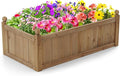 S AFSTAR Wooden Raised Garden Bed 46 L x 24 W x 16 H Outdoor Rectangular Planter Box W/ 4 Corner Drainage Raised Bed for Vegetable Fruit Flower Herb Planter Container for Patio Garden Lawn Yard