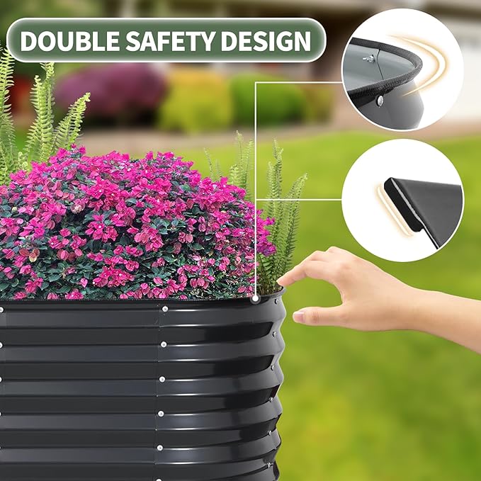 1MORE Raised Garden Bed- Planter Garden Boxes Outdoor Raised Beds for Gardening.6X2X1.4FT(1pcs)-Grey