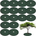 Shimeyao 16 Pcs 32. 2 Inch Non Woven Tree Mulch Ring Round Tree Weed Barrier Mat Reusable Landscape Protector Base Barrier Fabric for Weed Root Protection (Green)
