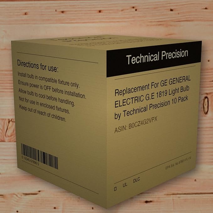 Technical Precision Replacement for GE General Electric G.E 1819 Light Bulb 10 Pack