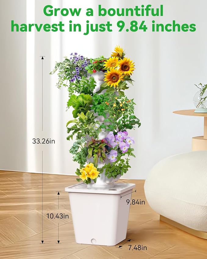 SJZX Hydroponic System Kit + Extra Water Pump Get a Replacement Pump Now