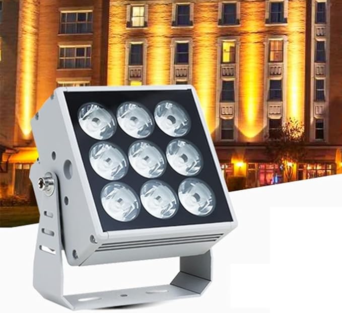 Ip67 Waterproof Outdoor Led Spotlight - 110-230v Long Distance Beam Light for Villa Courtyard Lawn and Landscape - Blue Wall Washer Lights White Light 27W
