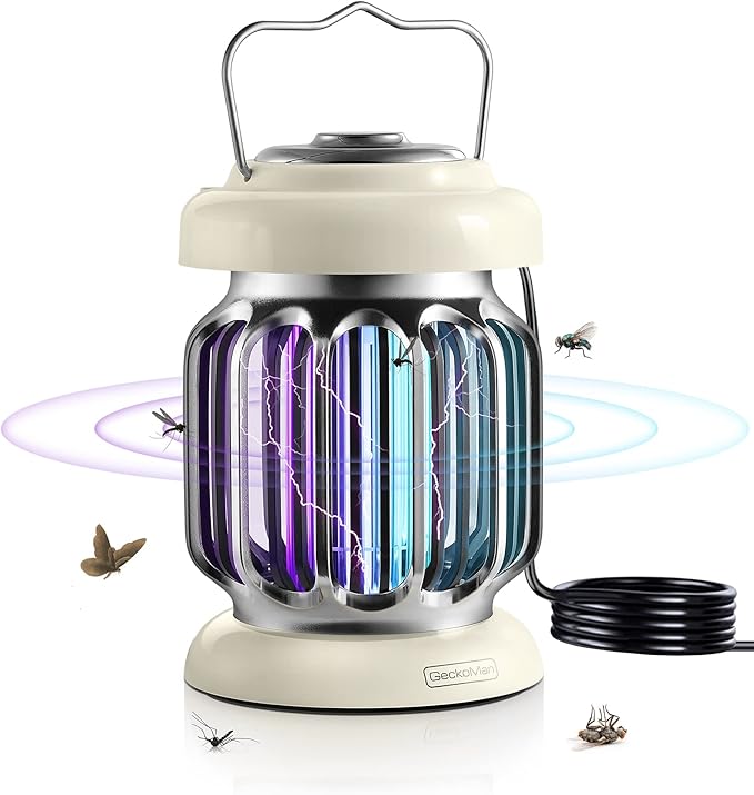 GeckoMan Hybrid Spectrum Waterproof Switch Bug Zapper Outdoor Bug Zapper Indoor Mosquito Repellent Outdoor Patio Mosquito Zapper Electric Fly Zapper Fruit Fly Trap for Indoors Killer