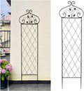 2 Pack Metal Garden Grille Plant Garden Trellis Plant Display 110x36cm/43x14in for Tomatoes Vegetables Flowers Fruits Black/White(Color:Black)